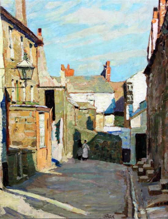 § John Anthony Park (1880-1962) Pudding Lane, St Ives, 19 x 14.75in.